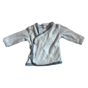 100% Pima Cotton Kimono Baby Top – Size 3M, Pale Blue | Sippy’s Babes